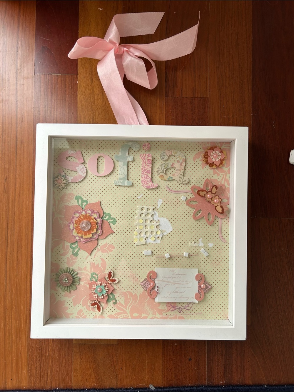 Custom made "Sofia" shadow box